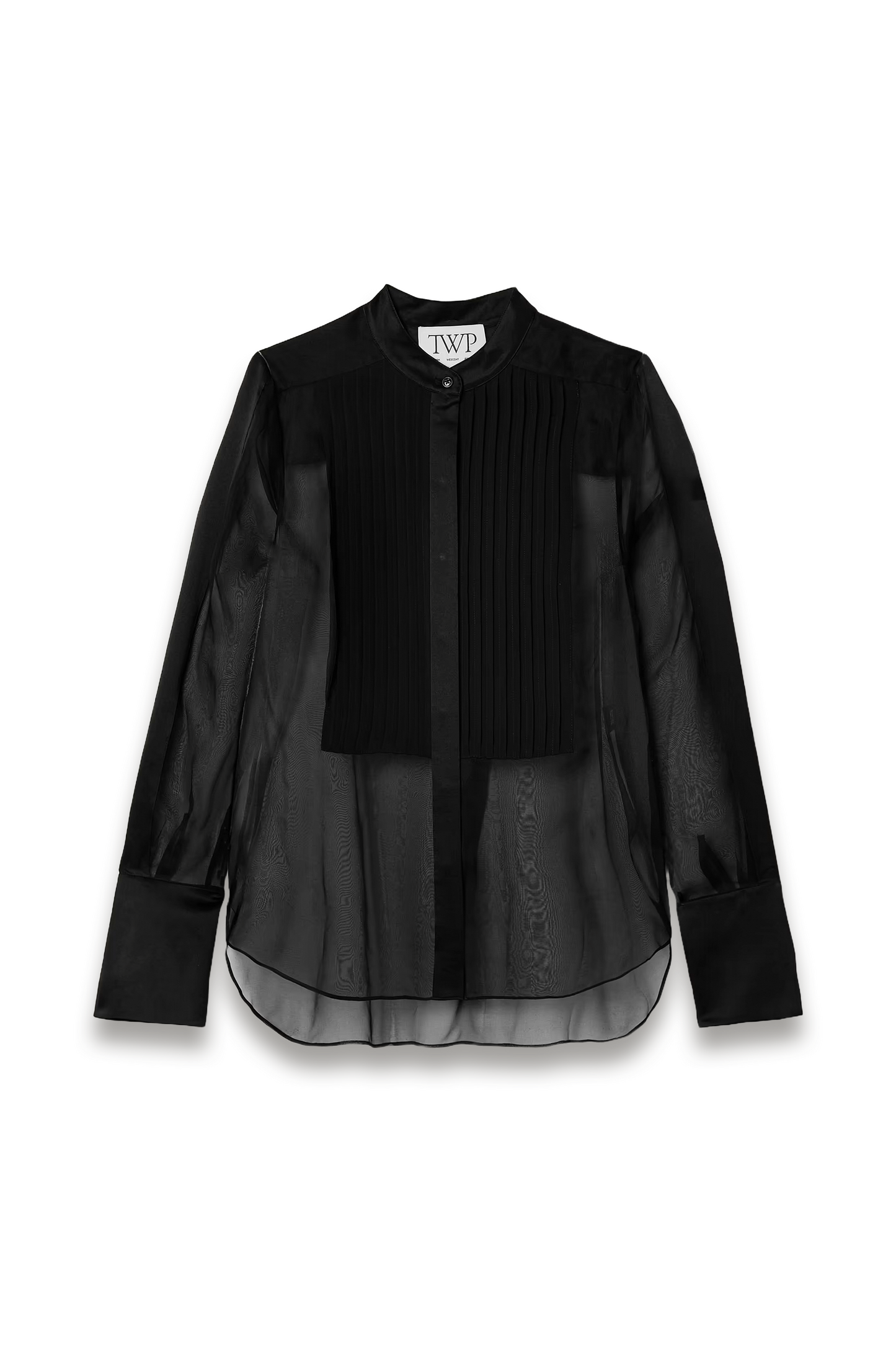 Peyton Pintucked Silk-organza & Satin Blouse