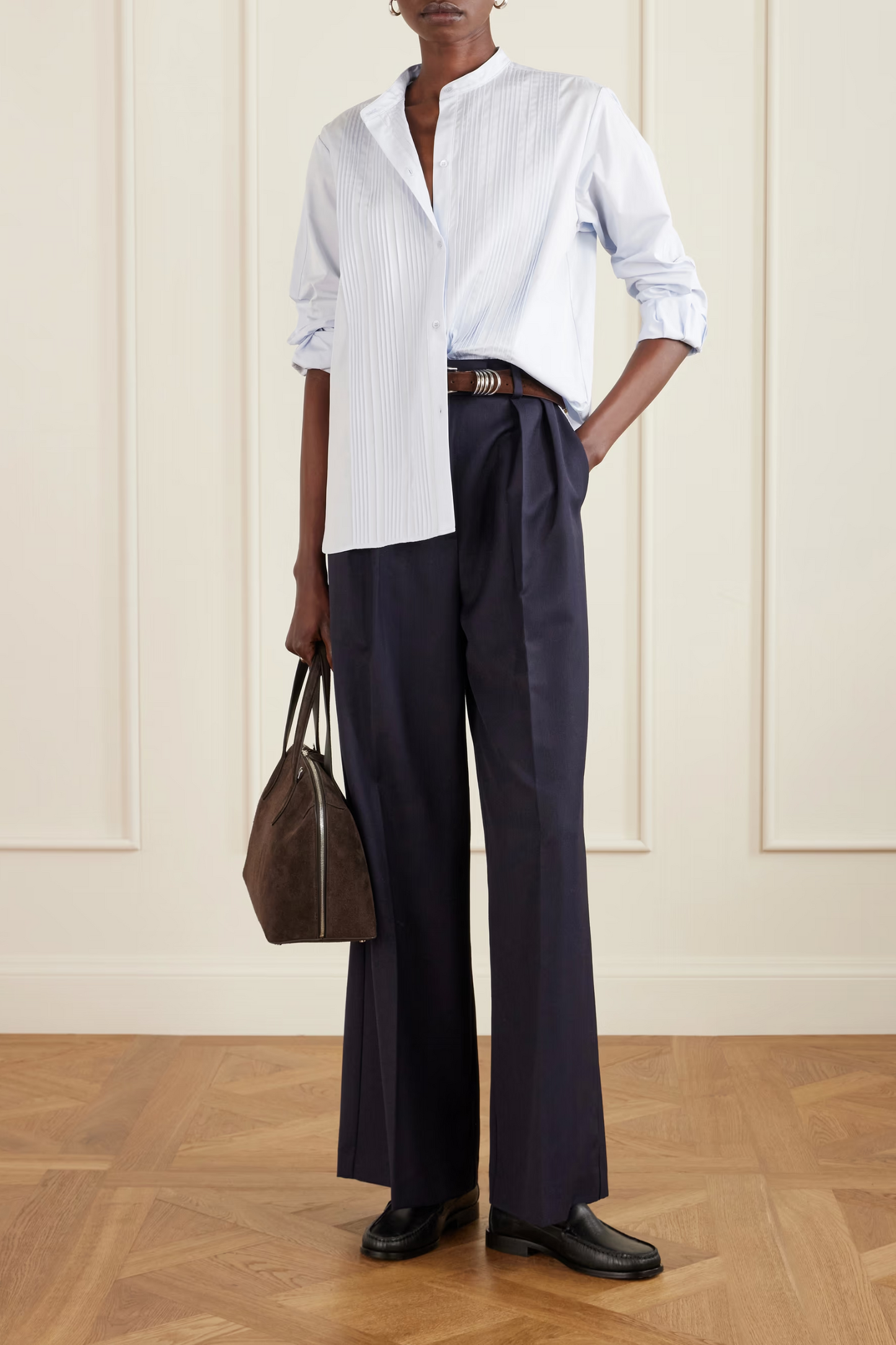 Painter Pintucked Cotton-poplin Shirt