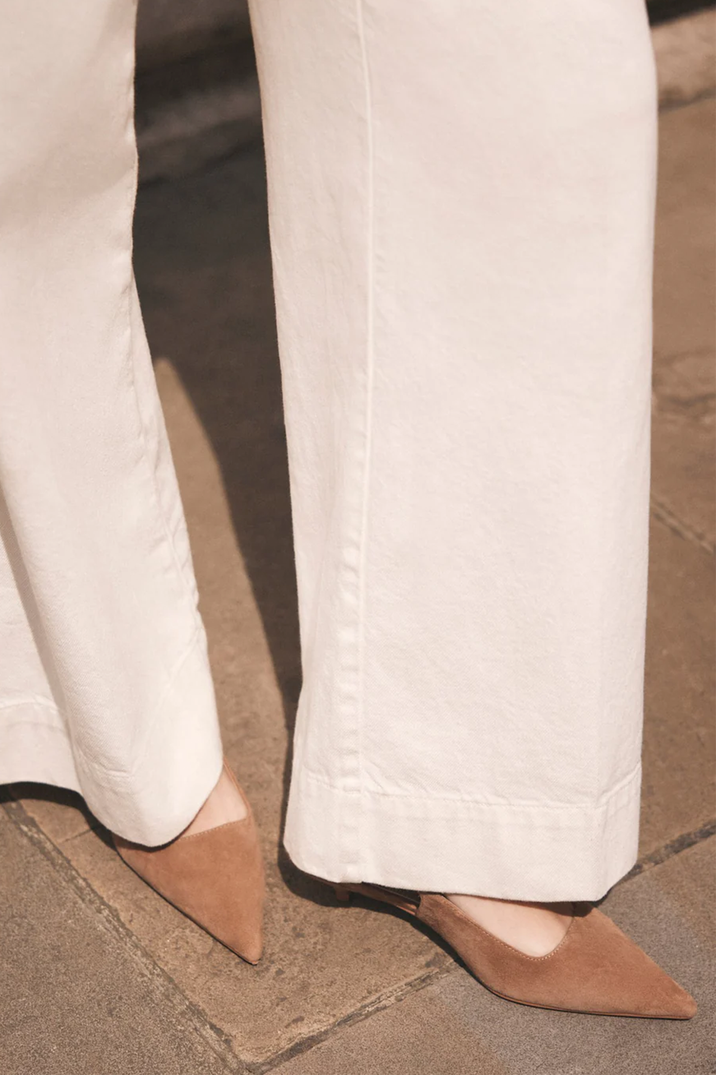 Mila Tan Suede Slingback Kitten Heels