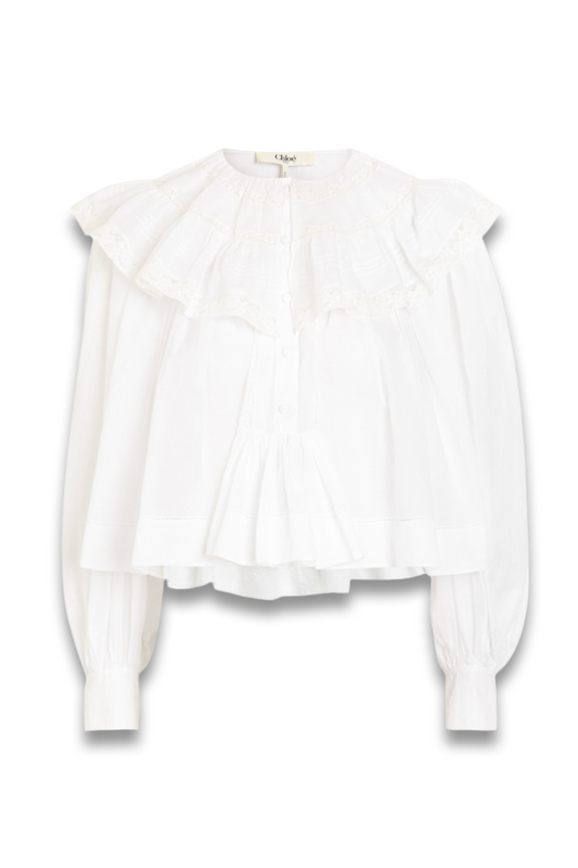 Ruffled Cotton Blouse