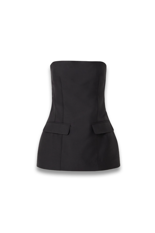 Strapless Wool and Silk-Blend Bustier Top