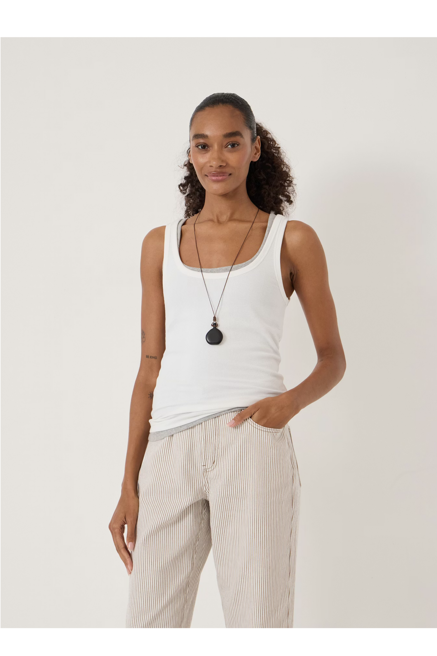 Scoop Neck Ribbed Vest
