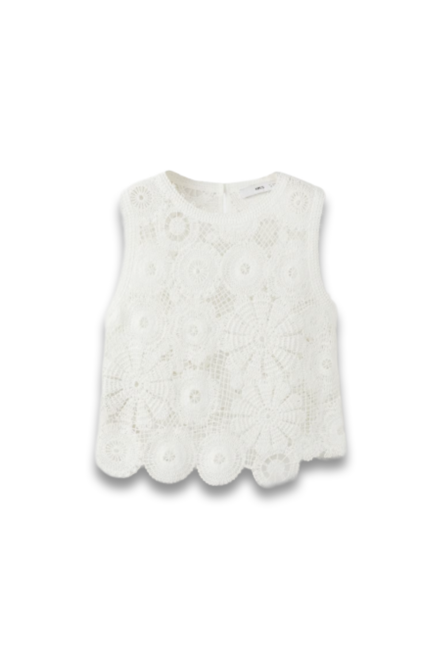 Embroidered Top with Openwork Details