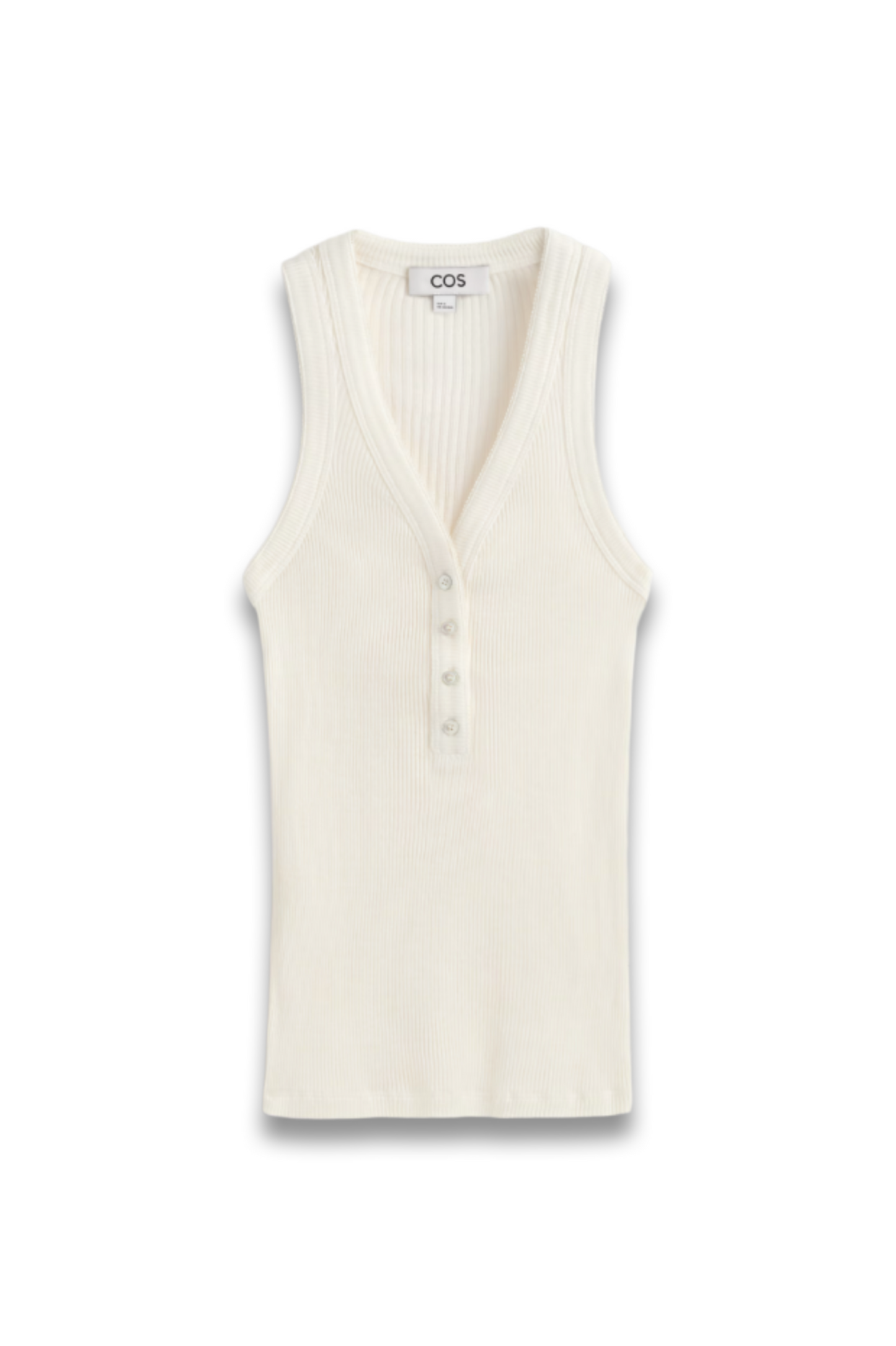 Ribbed-Knit Henley Tank Top