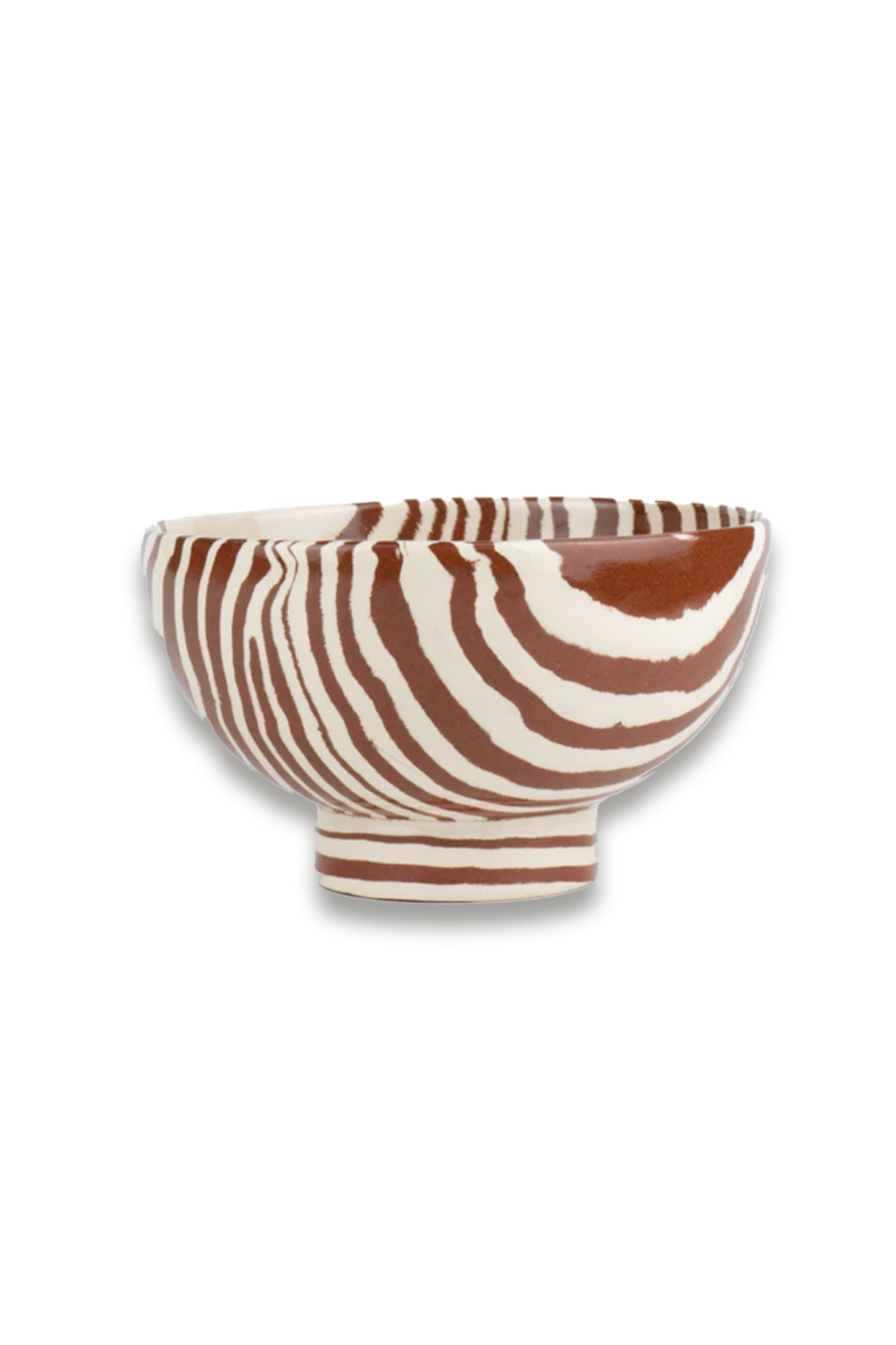 Terracotta and White Marble Soup Bowl