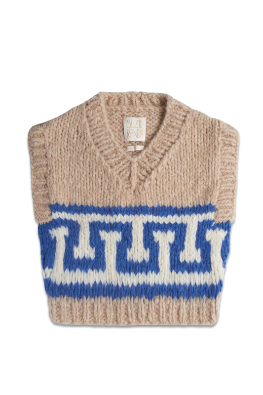 The Kavi Greek Key Vest in Cashmere