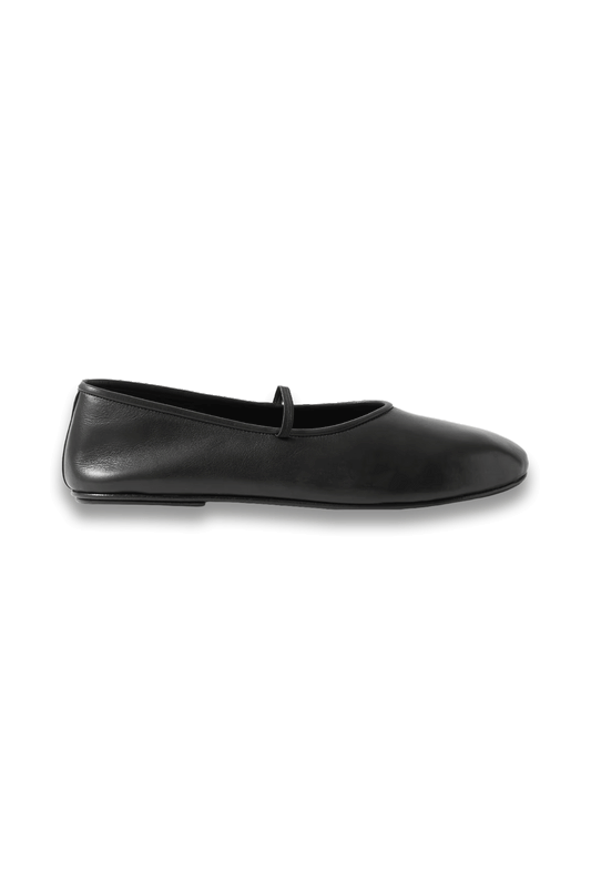 Elastic Leather Ballet Flats