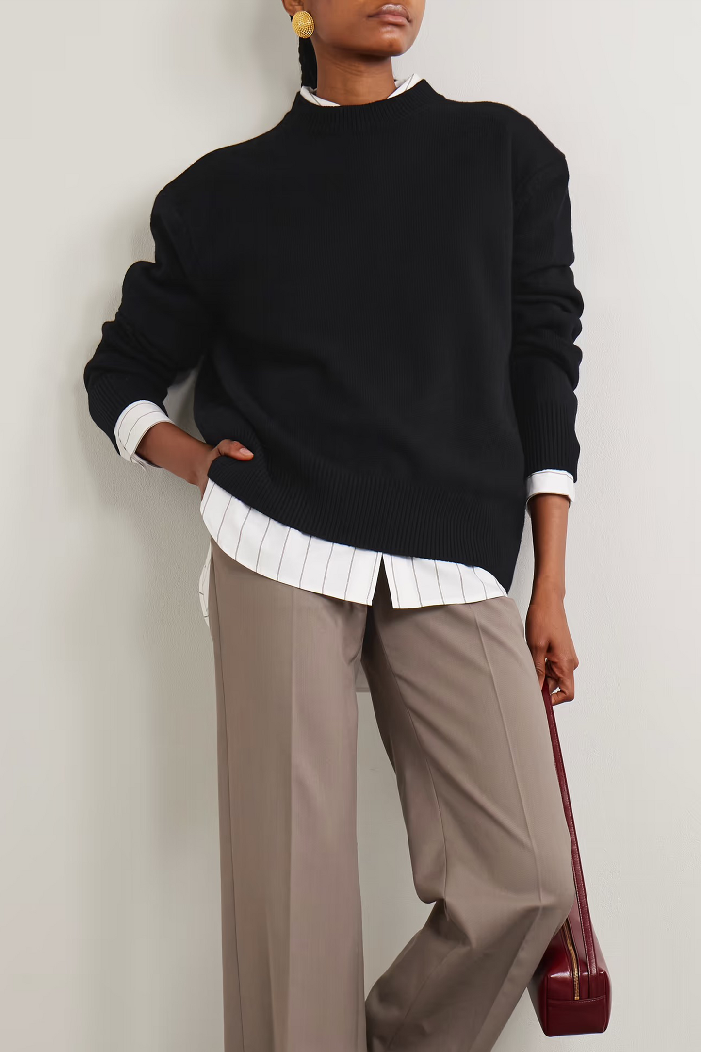 Rafaela Cropped Merino Wool And Cashmere-Blend Sweater