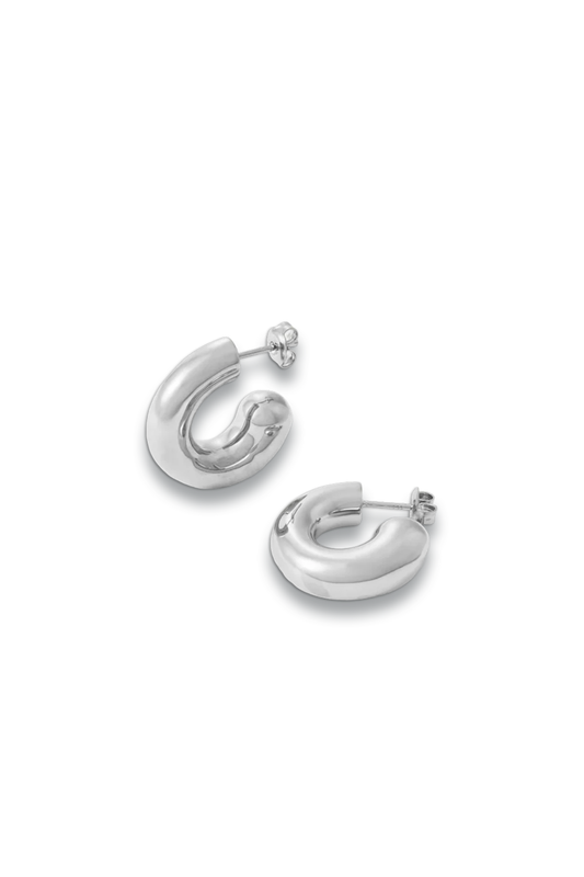 The Rose Silver Hoop Earrings