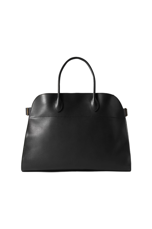Margaux 17 Buckled Black Leather Tote