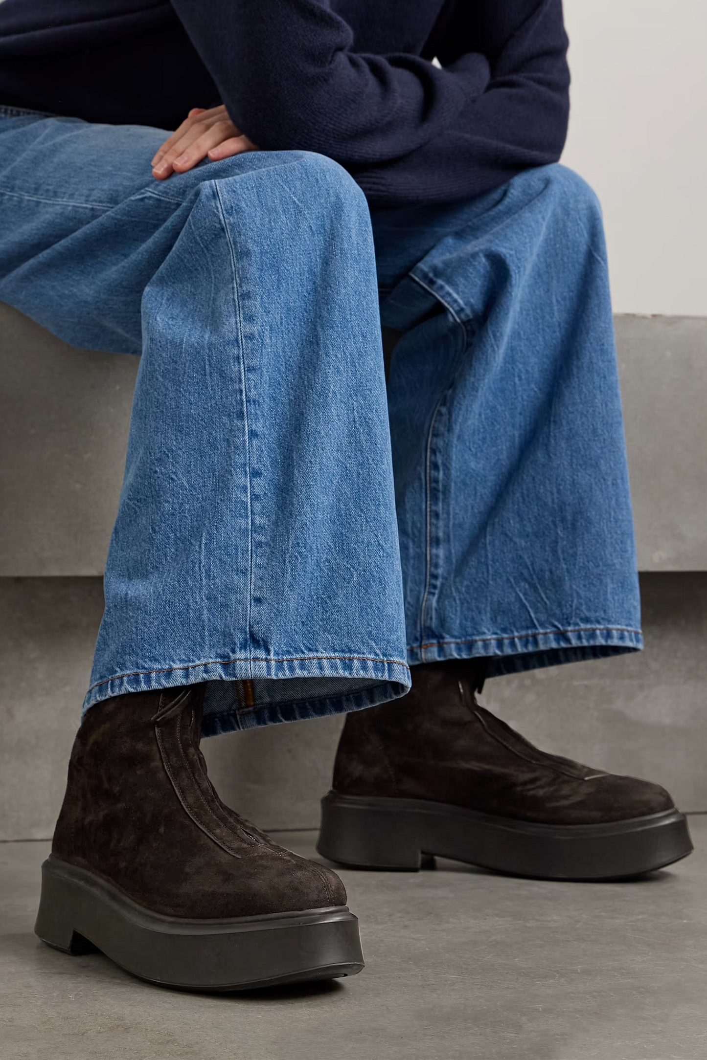 Suede Platform Ankle Boots