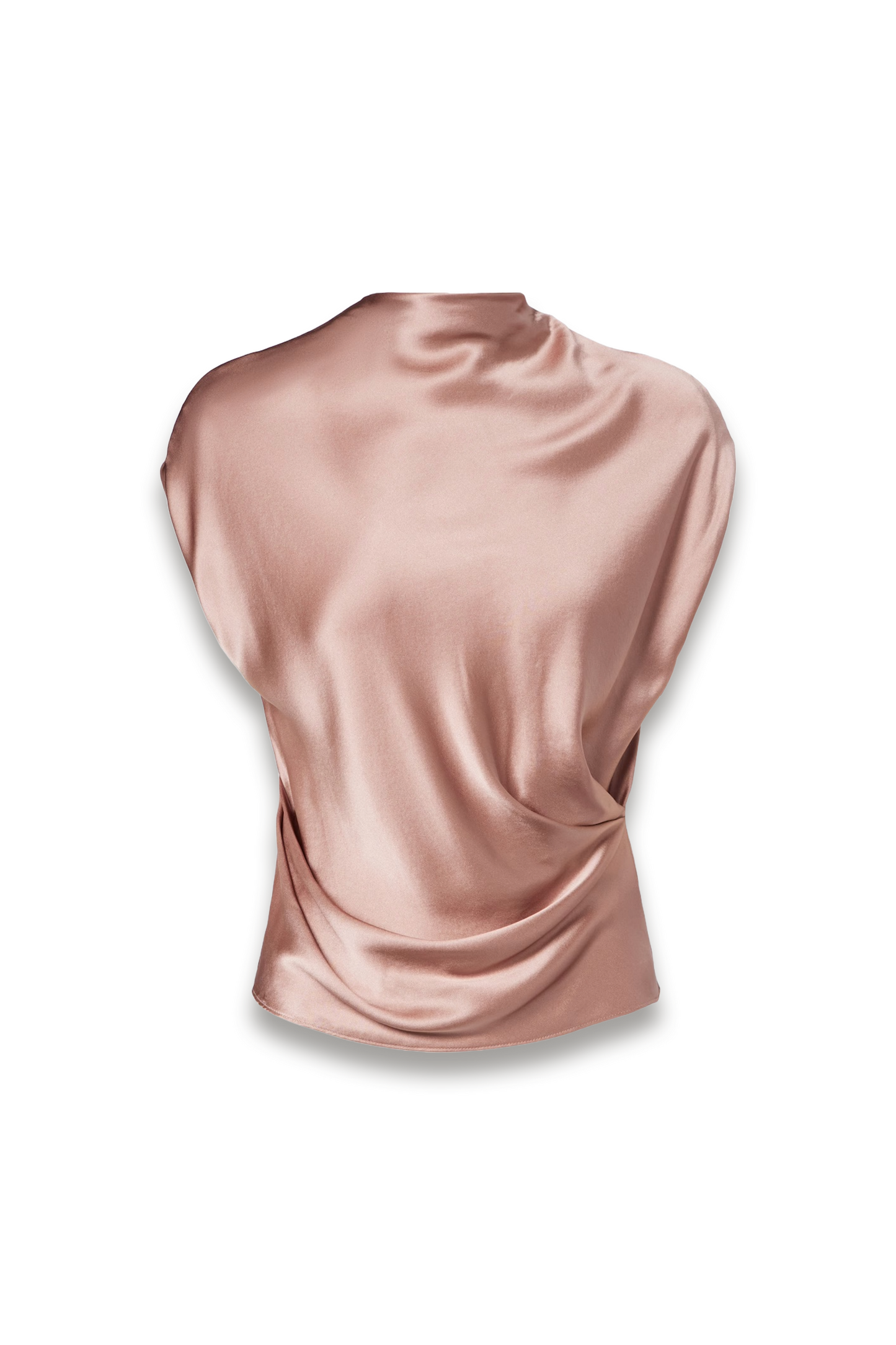 Draped Silk Satin Top