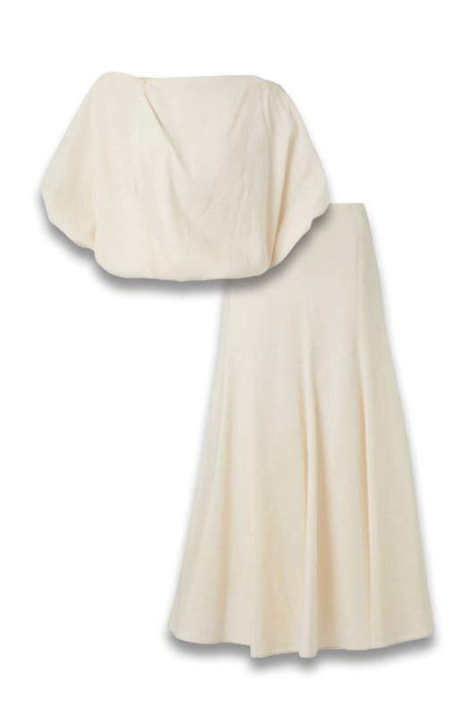 Khaite Niles Cotton and Silk Organza Top and Lenno Maxi Skirt Set