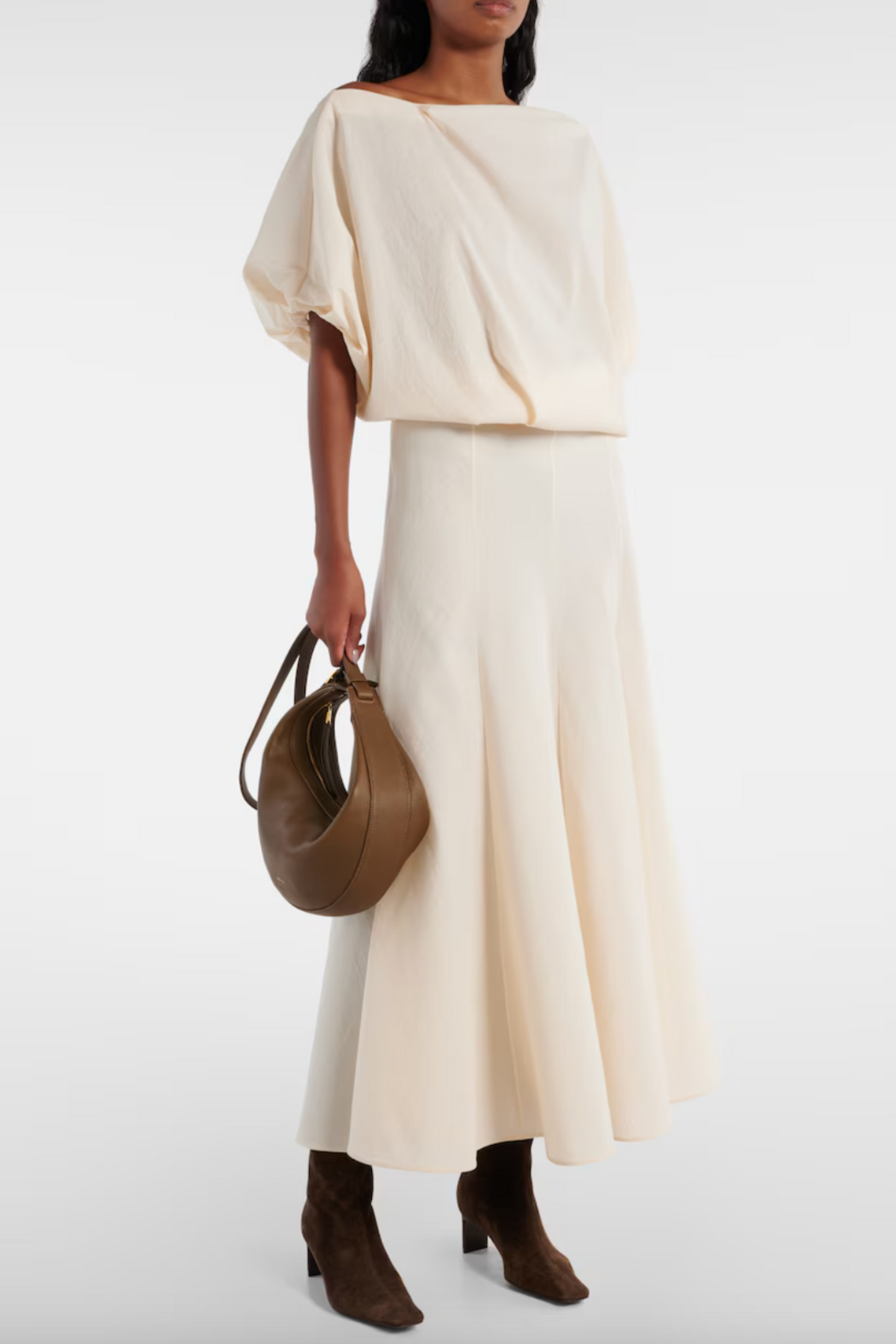 Khaite Niles Cotton and Silk Organza Top and Lenno Maxi Skirt Set