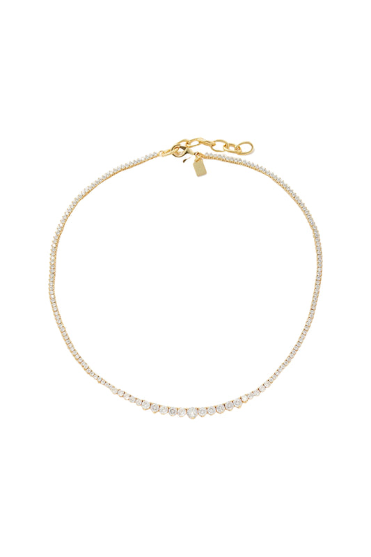 Tiara Cubic Circonia & 18kt Gold-Plated Necklace