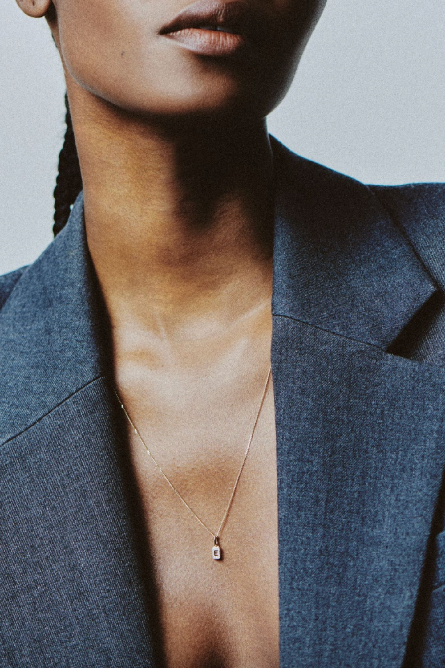 Tiny Diamond Initial Tag Pendant