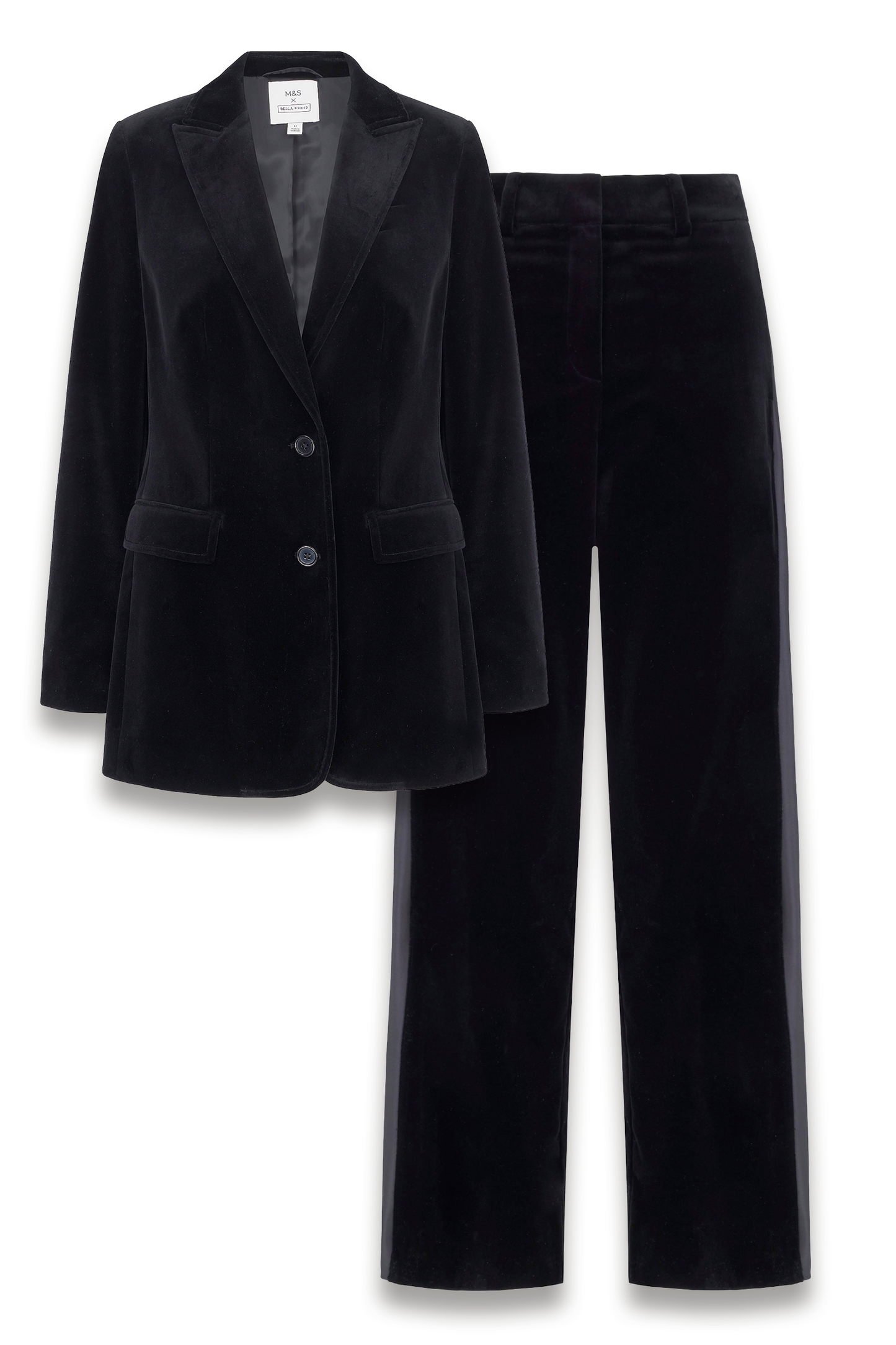 Velvet Tailored Blazer and Straight Leg Trousers