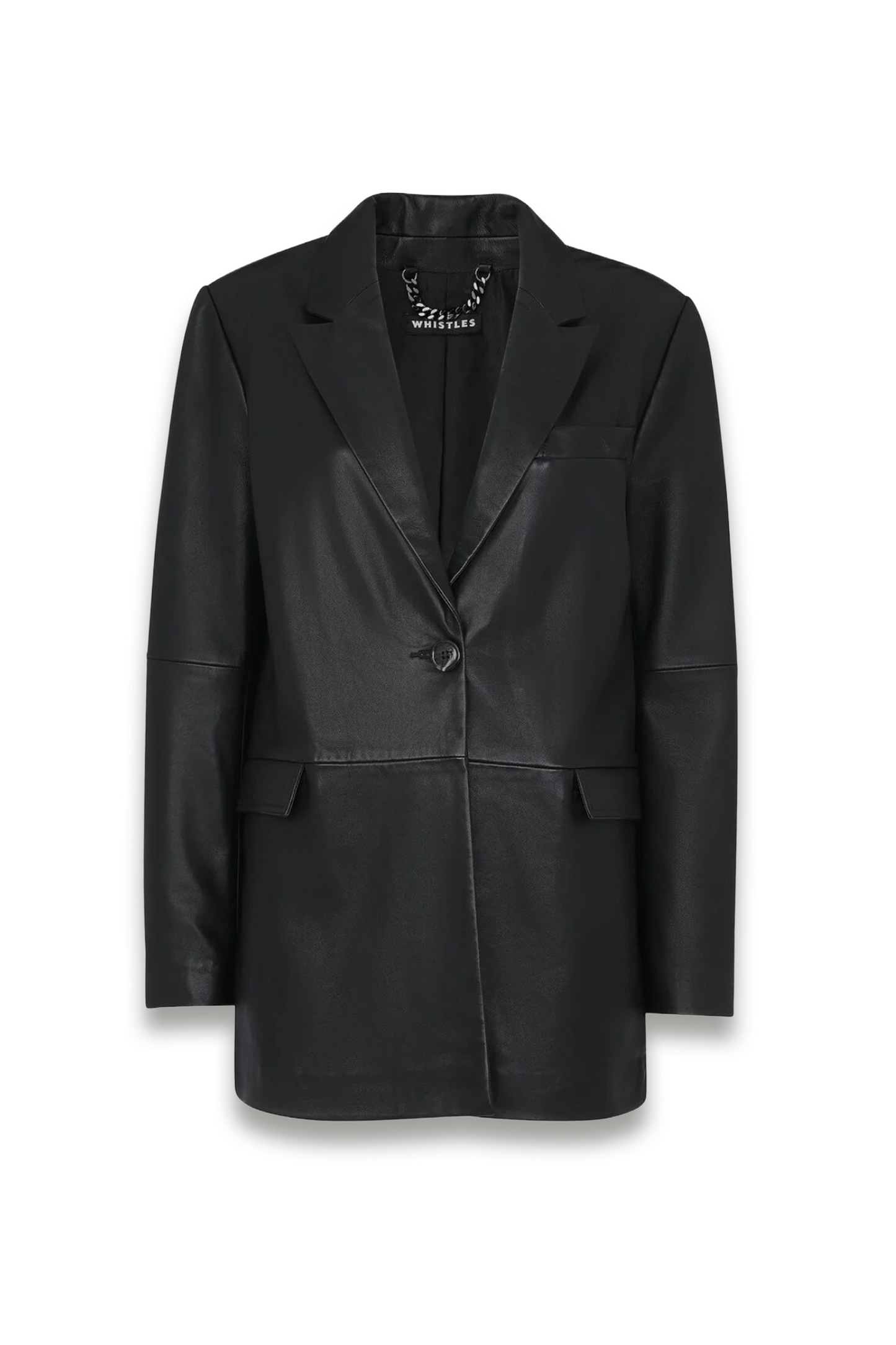 Black Stina Leather Blazer