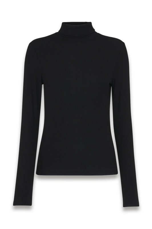 Black Essential Ribbed Polo