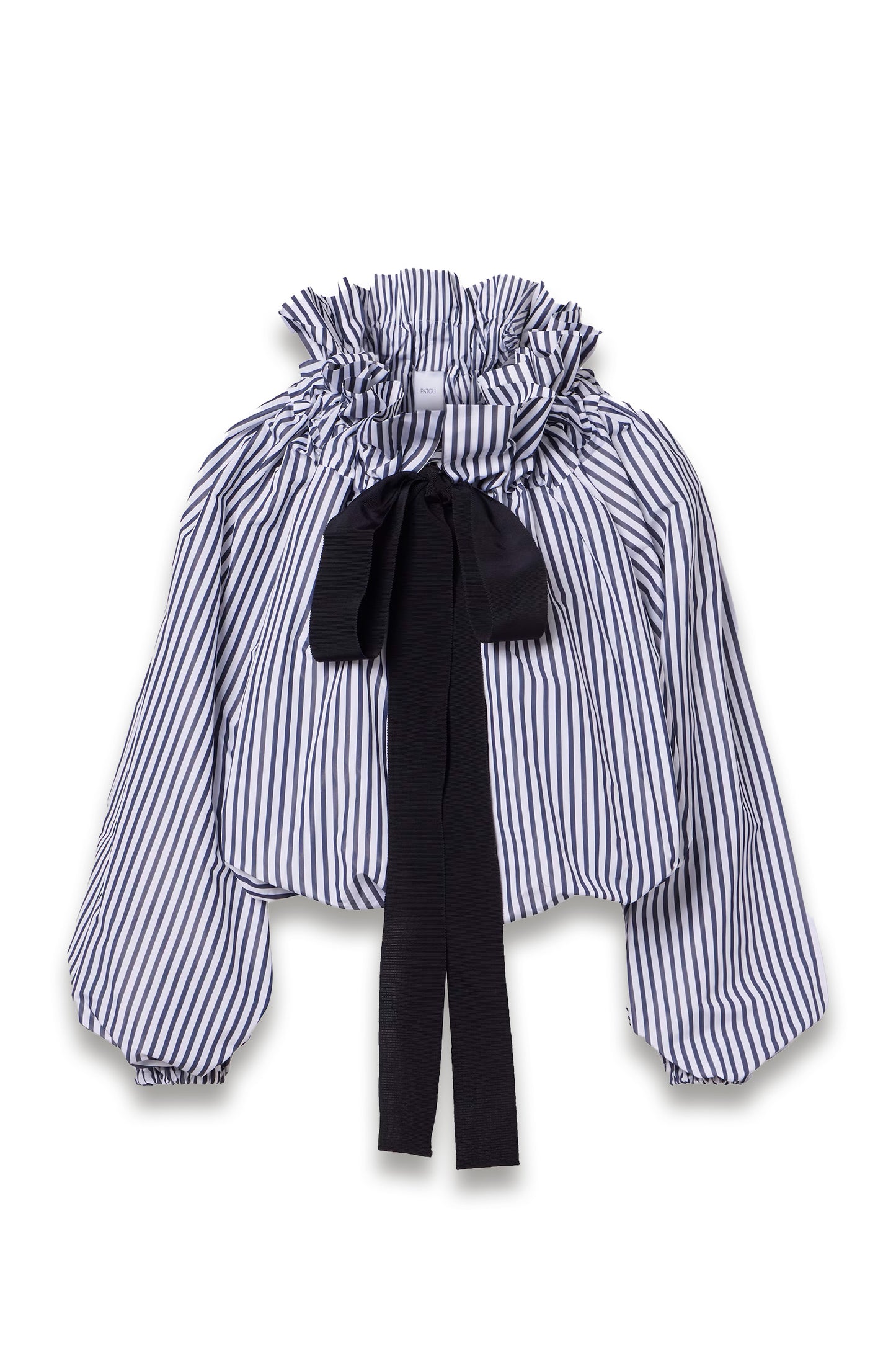 Striped gathered blouse