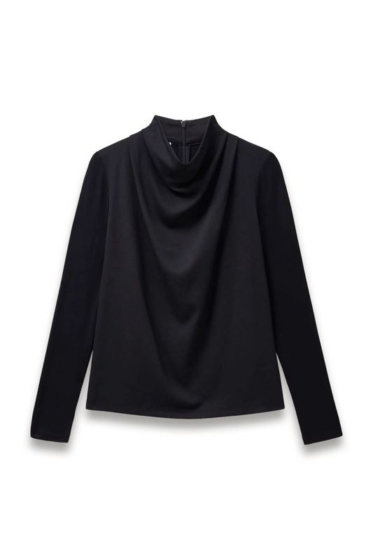 Arielle Cowl-neck Long-sleeve Blouse