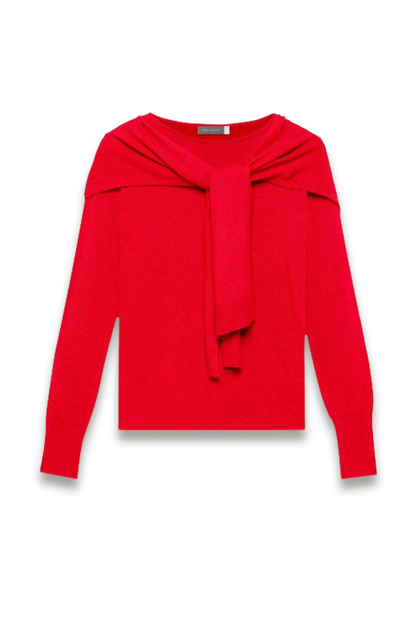 Red Cotton-blend Scarf Jumper