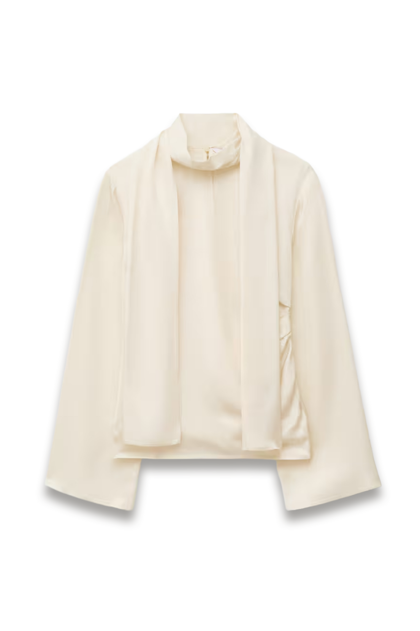 Scarf-Detail Satin Blouse
