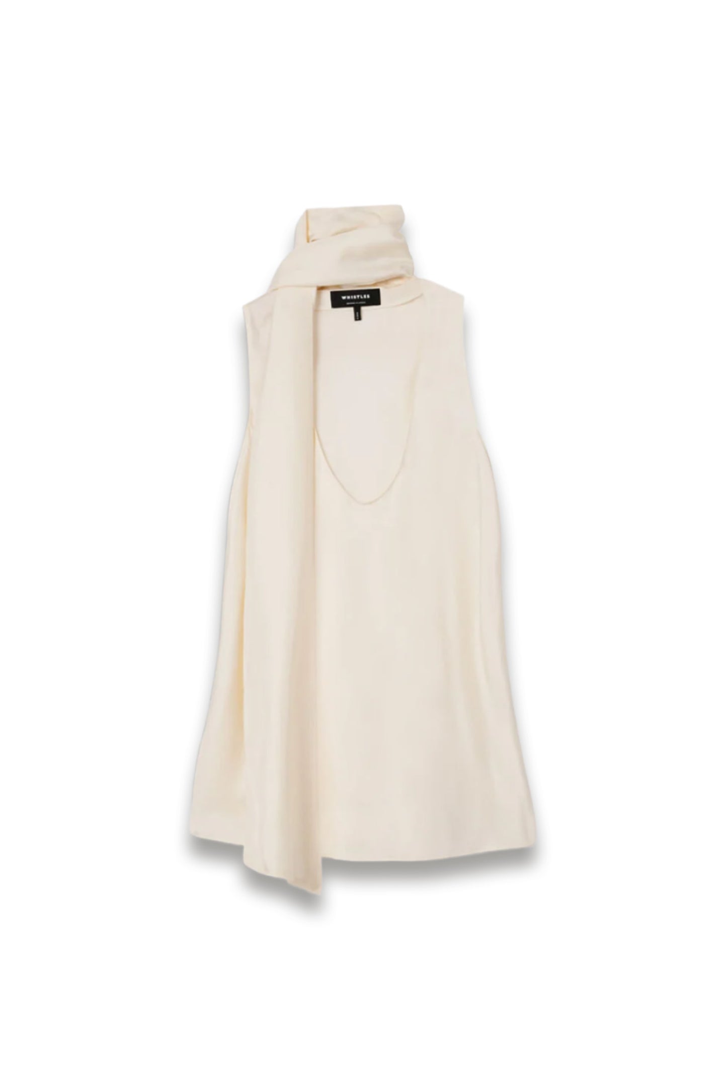 Ivory Silk Scarf Vest Top