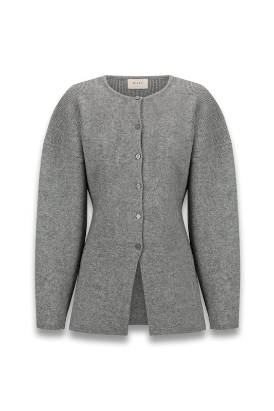 Martha Grey Marle Cinched Cardigan