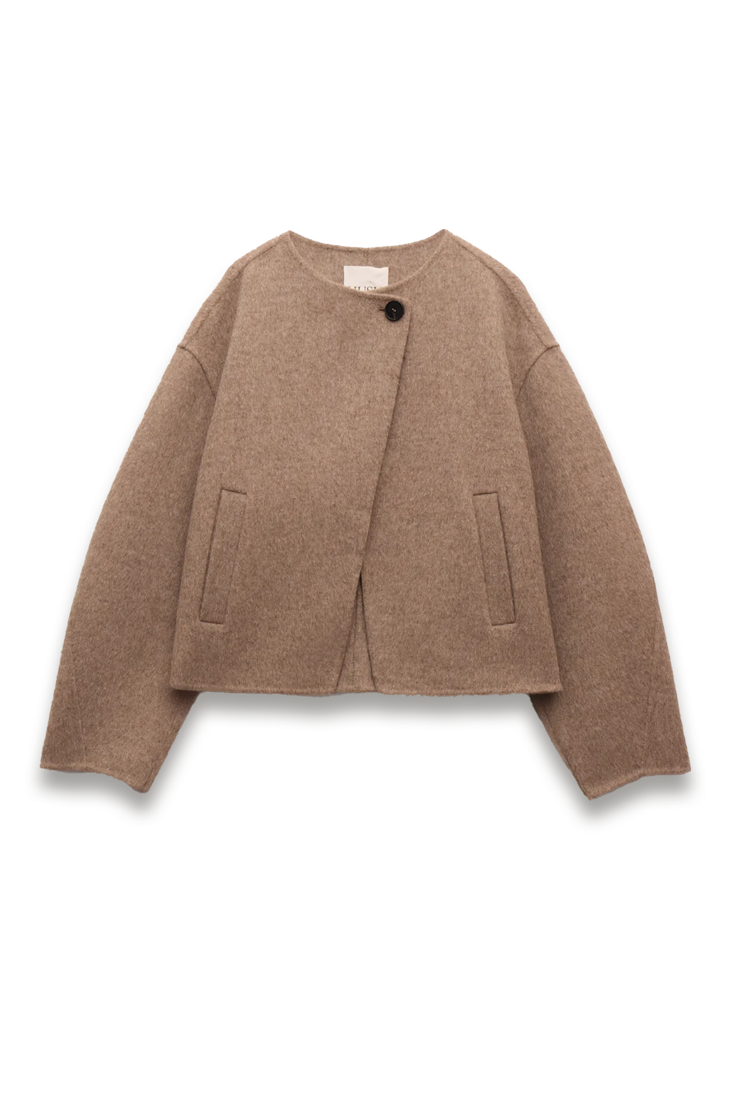 Pure Wool Double-faced Collarless Jacket