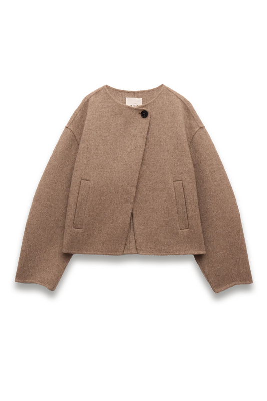 Pure Wool Double-faced Collarless Jacket