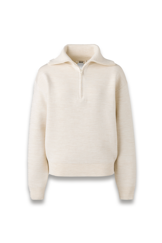 Double-faced Knit Half-zip Jumper
