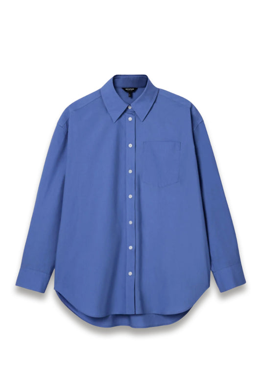 Blue Oversized Cotton Poplin Shirt