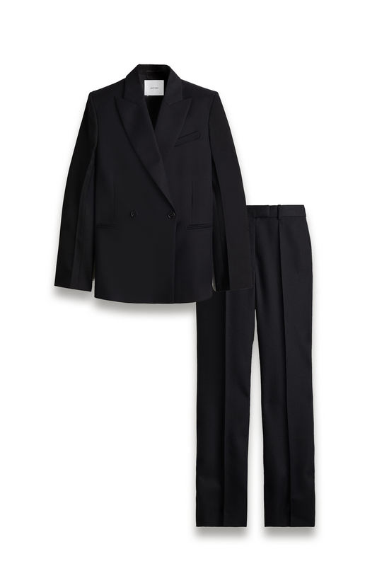 Double-breasted Wool Blazer and Trousers