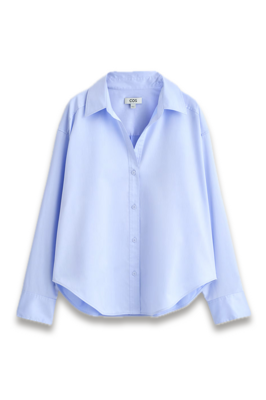 Open-collar Cotton Shirt