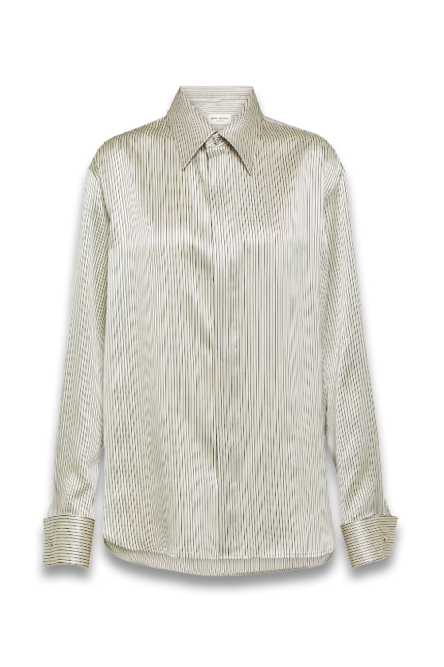 Striped silk satin shirt