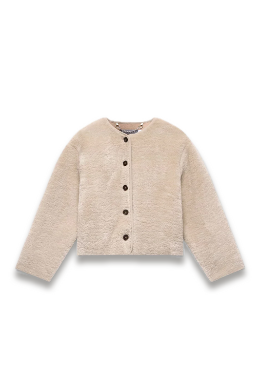 Neutral Borg Collarless Jacket