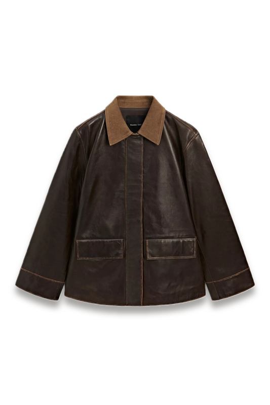 Nappa Leather Parka with Corduory