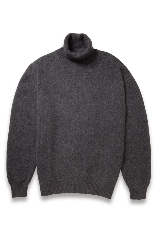 Hamilton Cashmere Roll Neck Jumper - Charcoal