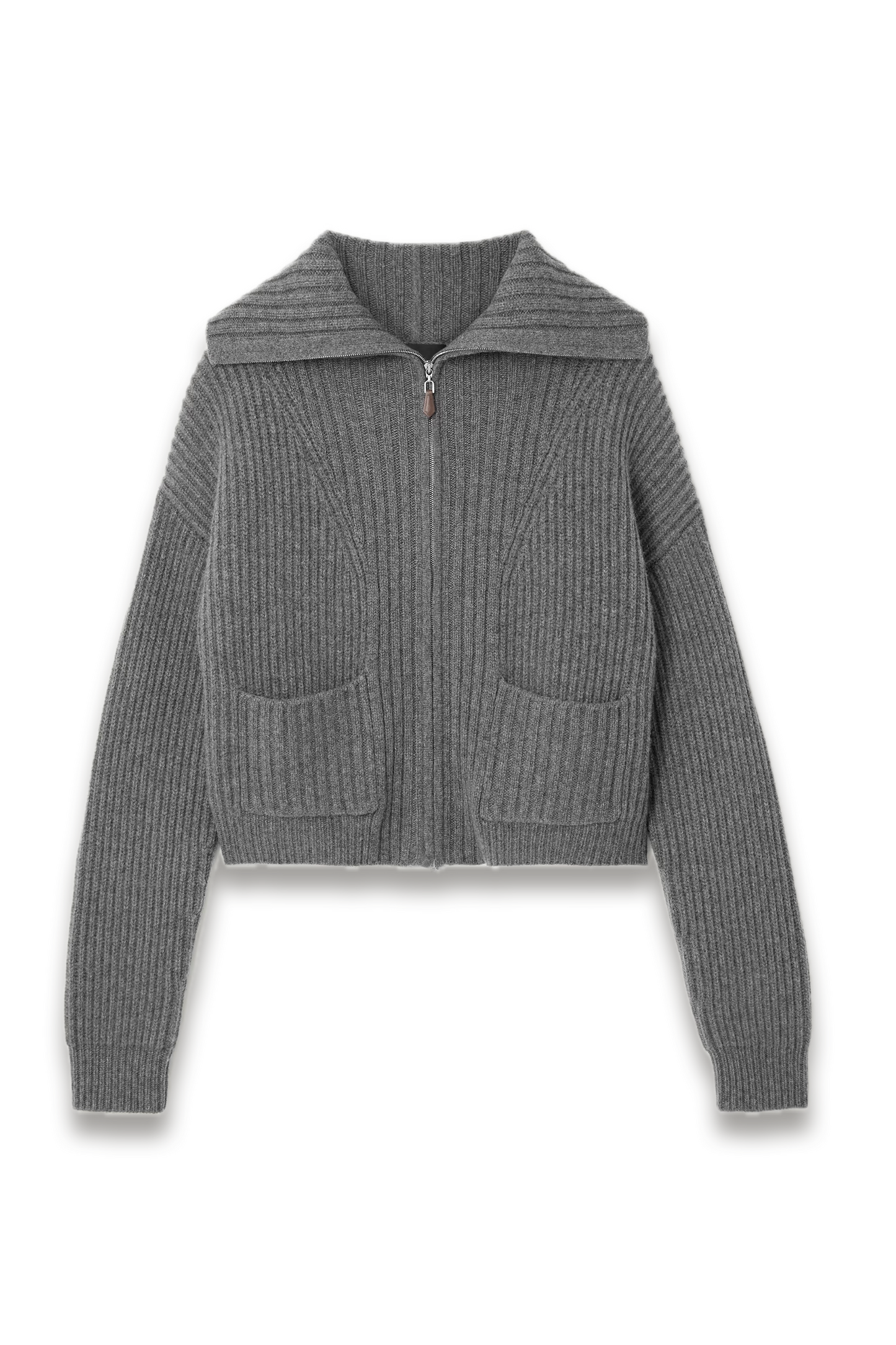 Nara Ribbed Cashmere Zip-up Cardigan