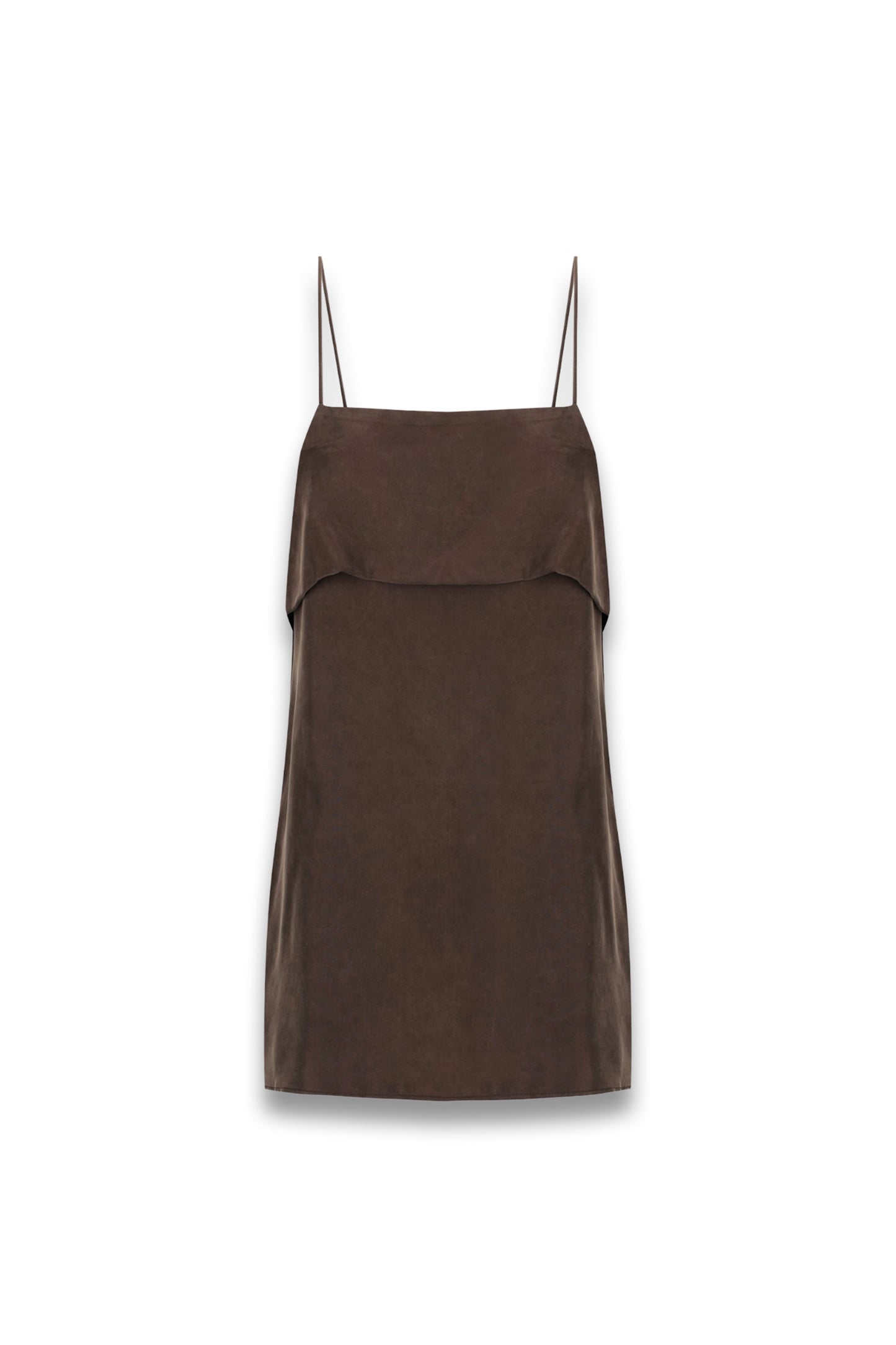 Ida Bitter Choc Sleeveless Foldover Cami Top