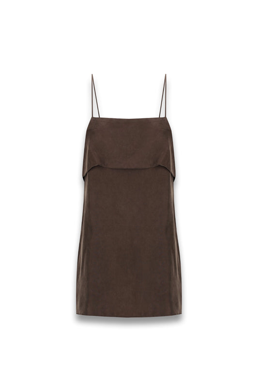 Ida Bitter Choc Sleeveless Foldover Cami Top