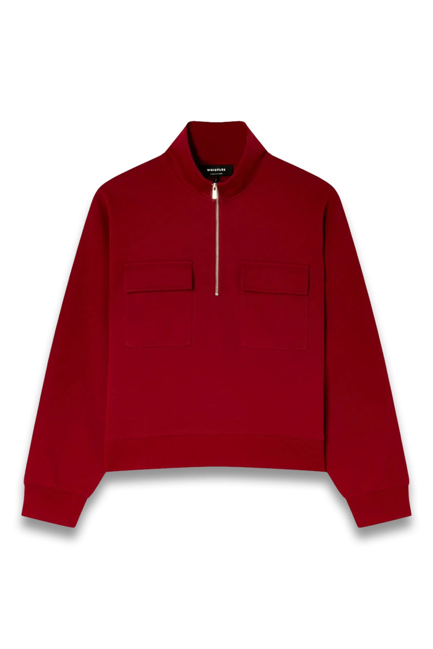 Dark Red Funnel Quarter-zip Sweat
