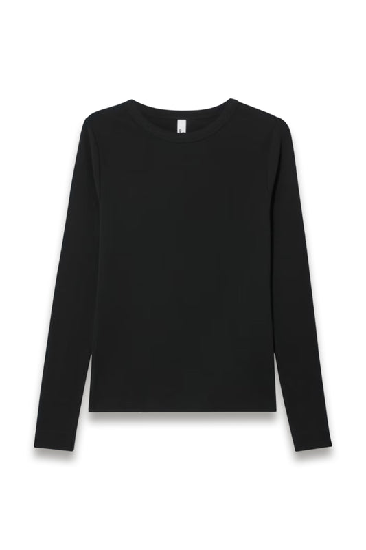 Ribbed Long Sleeve Crew Neck Top