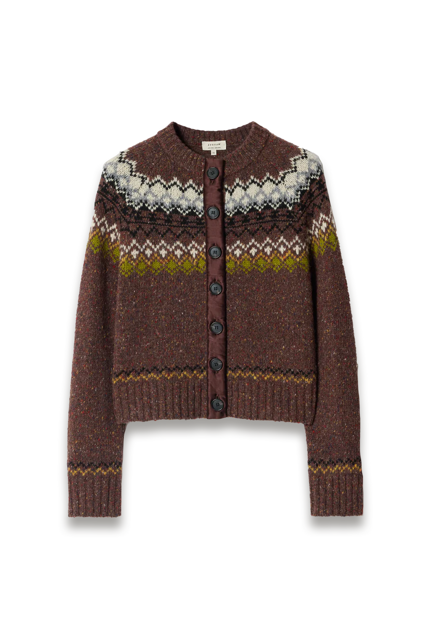 Fair Isle Silk-trim Cardigan