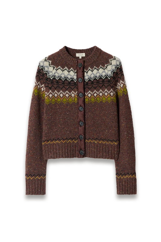 Fair Isle Silk-trim Cardigan