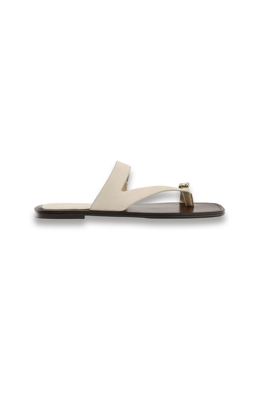 Leather Sandals With Metal Detail