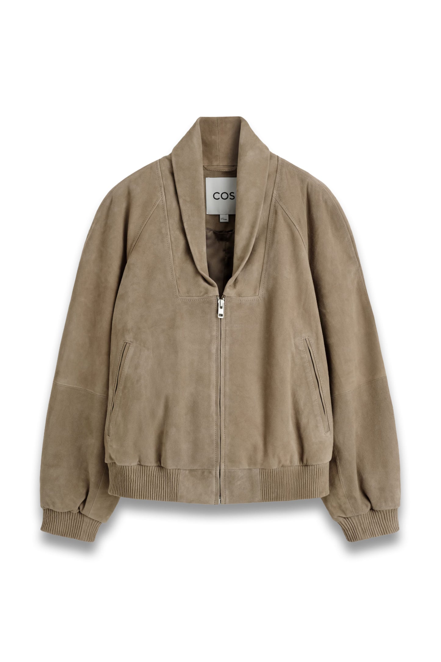 Shawl-collar Suede Bomber Jacket