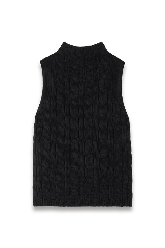 Cassie Cable-knit Silk and Organic Cashmere-blend Tank