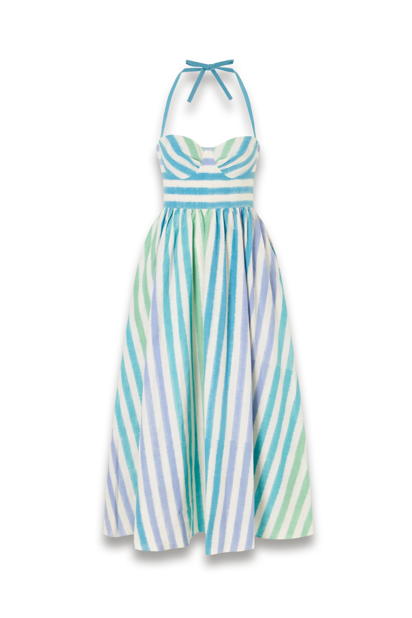 Johanna Ikat Striped Cotton Midi Dress